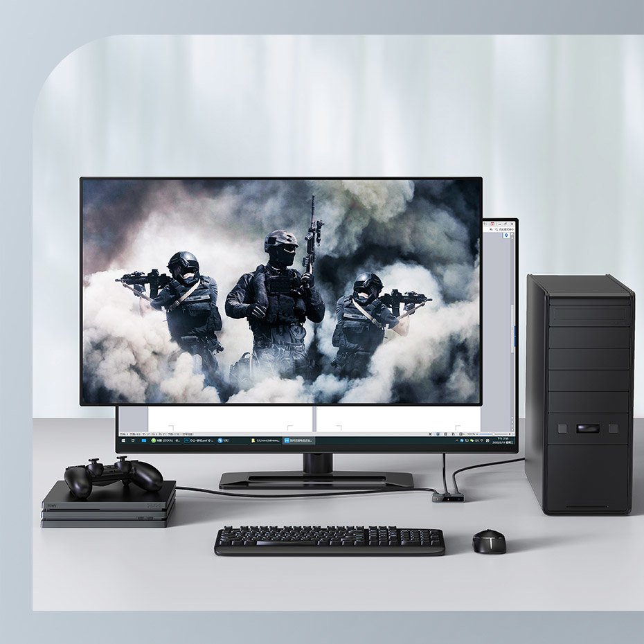 Baseus kaksisuuntainen kytkin splitter kytkin HDMI - 2x HDMI 4K / 30 Hz harmaa (CAHUB-BC0G)
