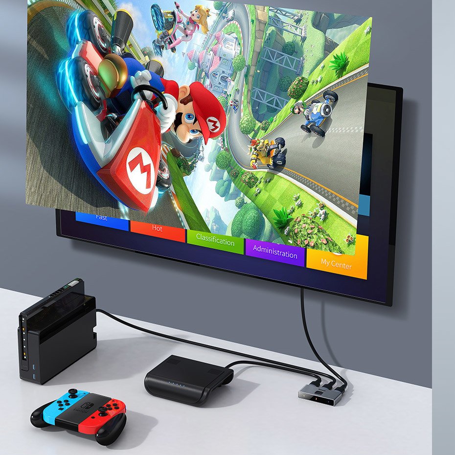 Baseus kaksisuuntainen kytkin splitter kytkin HDMI - 2x HDMI 4K / 30 Hz harmaa (CAHUB-BC0G)