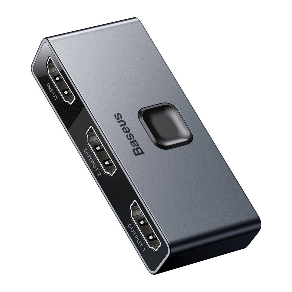 Baseus kaksisuuntainen kytkin splitter kytkin HDMI - 2x HDMI 4K / 30 Hz harmaa (CAHUB-BC0G)