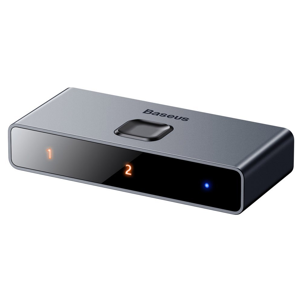 Baseus kaksisuuntainen kytkin splitter kytkin HDMI - 2x HDMI 4K / 30 Hz harmaa (CAHUB-BC0G)