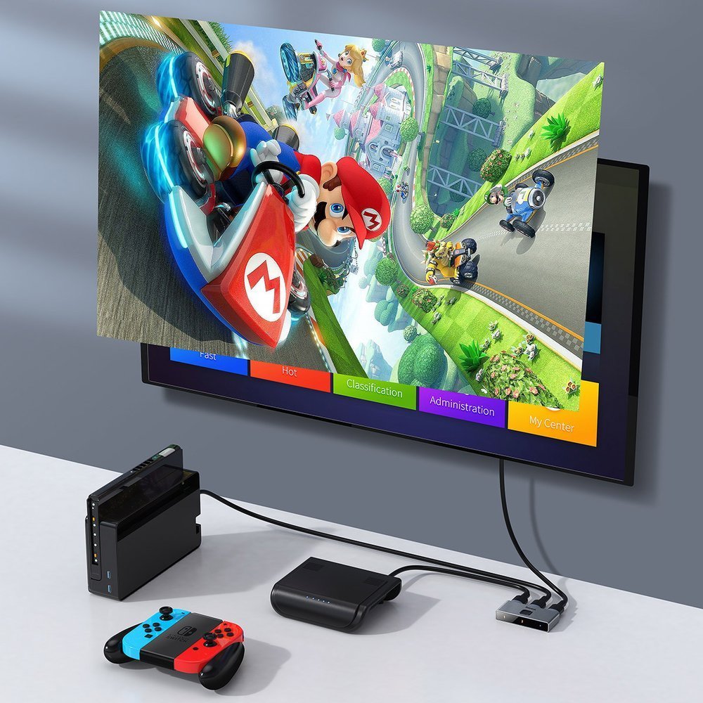 Baseus kaksisuuntainen kytkin splitter kytkin HDMI - 2x HDMI 4K / 30 Hz harmaa (CAHUB-BC0G)