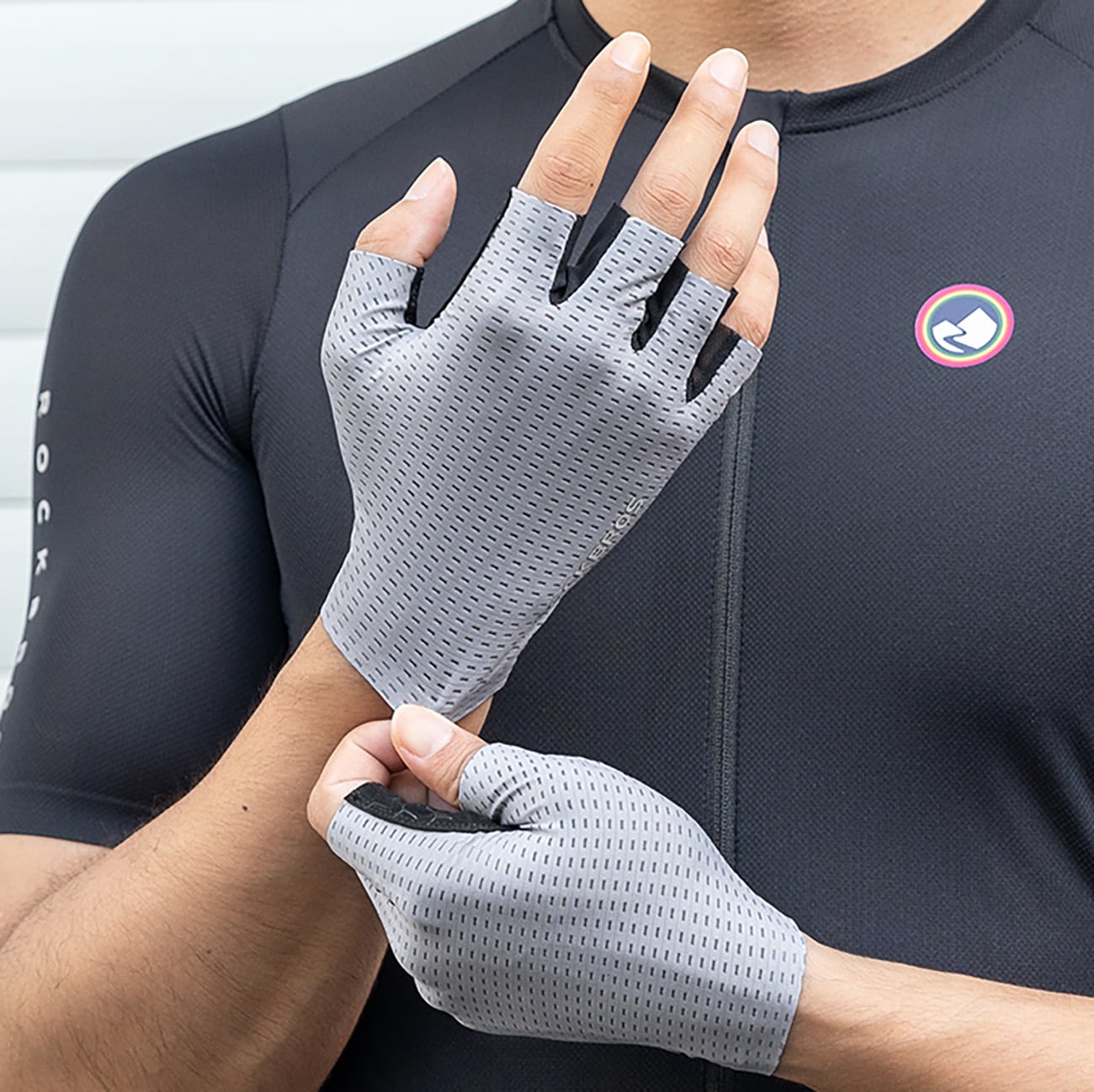 Rockbros Hengittävä lyhyt sormi Pyöräilykäsineet Koko: M - Harmaa