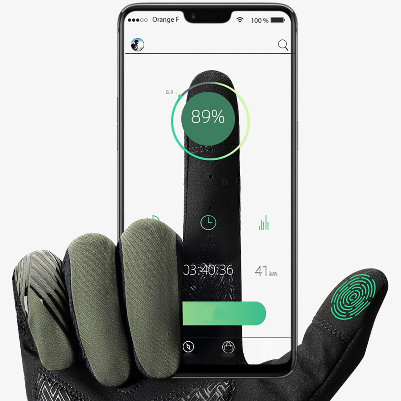 Rockbros pyöräilykäsineet kevät/kesä/syksy, koko, koko: M - vihreä