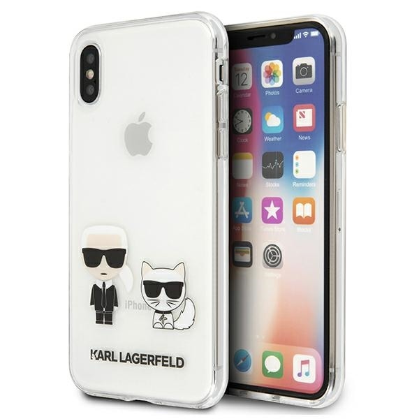 Karl Lagerfeld Karl & Choupette iPhone Xs Max Case - läpinäkyvä