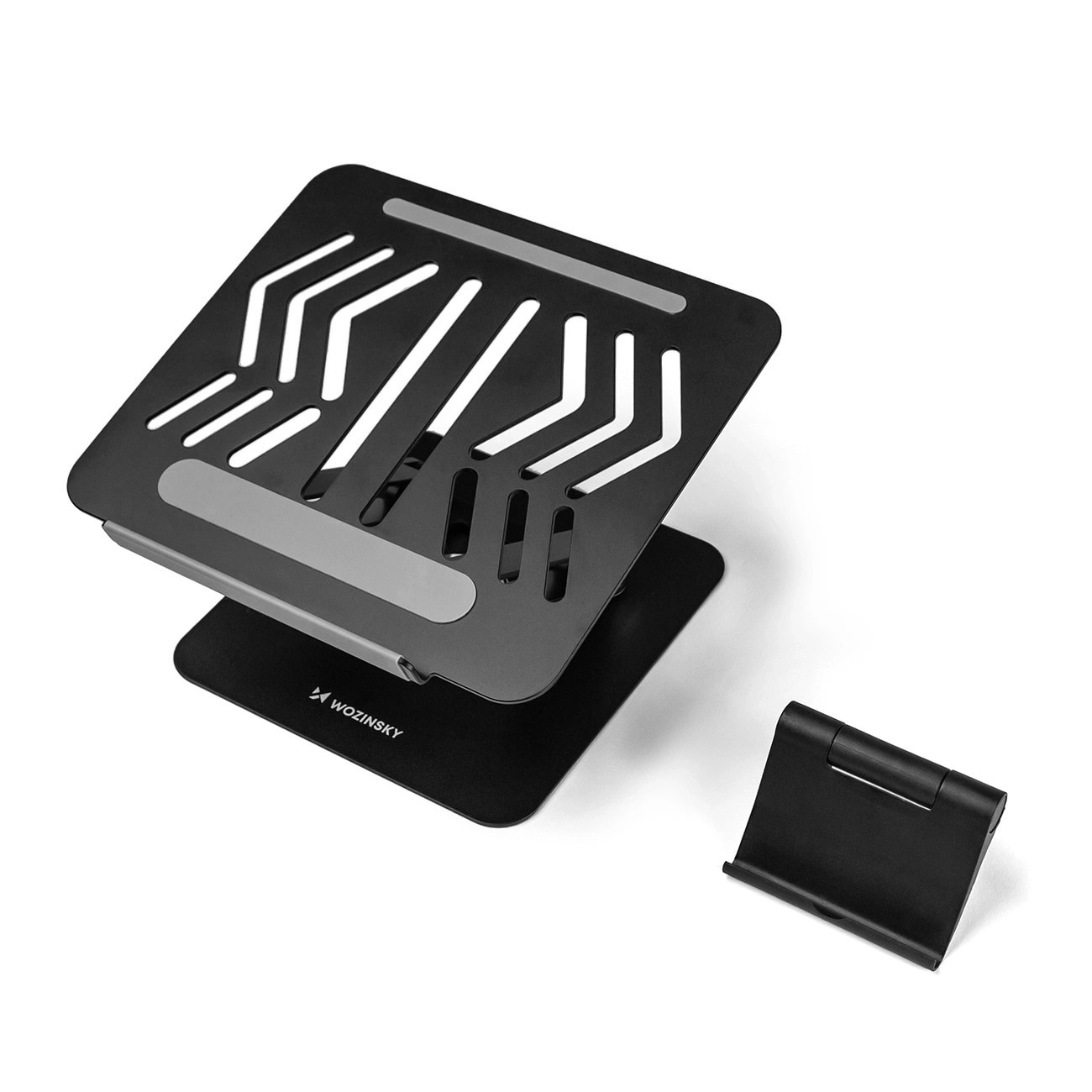 Wozinsky WRS-CPY84SB 360 alumiininen kannettavan jalusta + ilmainen älypuhelimen jalusta - musta