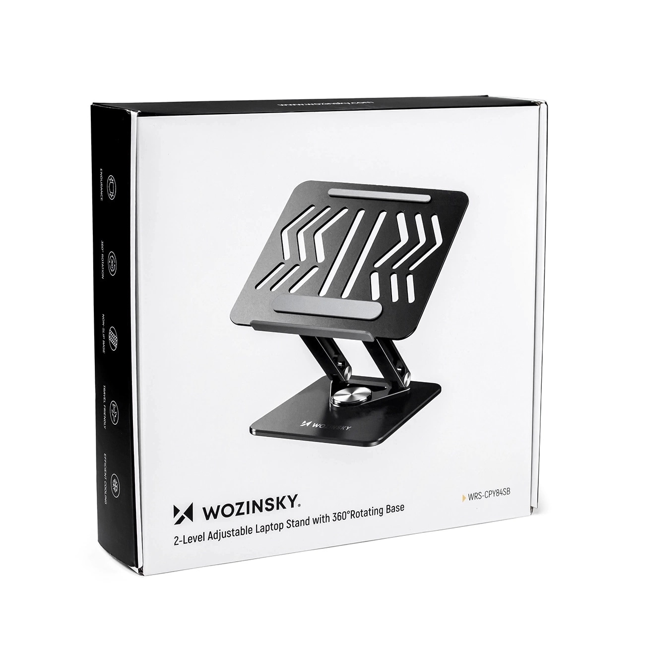 Wozinsky WRS-CPY84SB 360 alumiininen kannettavan jalusta + ilmainen älypuhelimen jalusta - musta