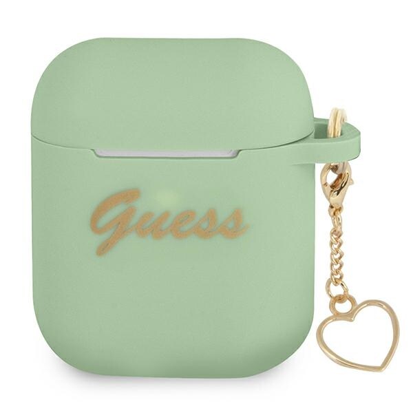 Guess GUA2LSCHSN AirPods-suojus vihreä/vihreä Silikoni Charm Sydän-mallisto