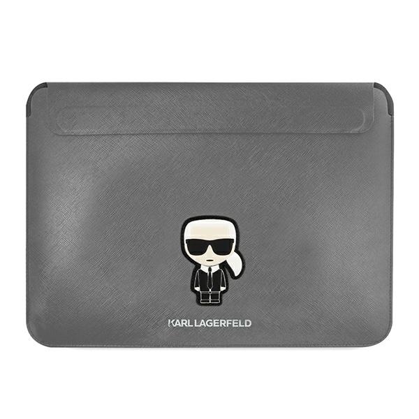 Karl Lagerfeld Saffiano Ikonik Karl -kotelo 13-14" kannettavalle tietokoneelle - hopea