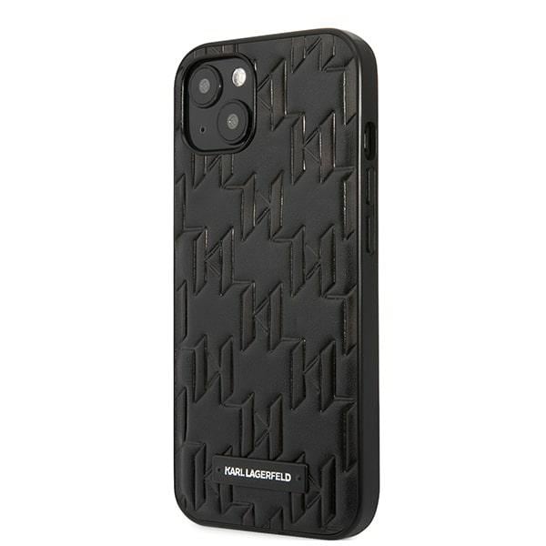 Karl Lagerfeld KLHCP13SMNMP1K iPhone 13 mini 5,4 "kovakotelo musta / musta Monogrammi plaketti
