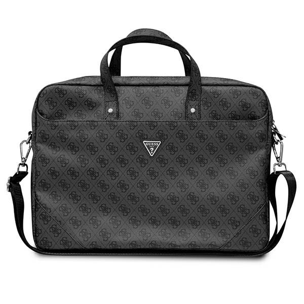 Guess Saffiano 4G Triangle Logo laukku 16'' kannettavalle tietokoneelle - musta