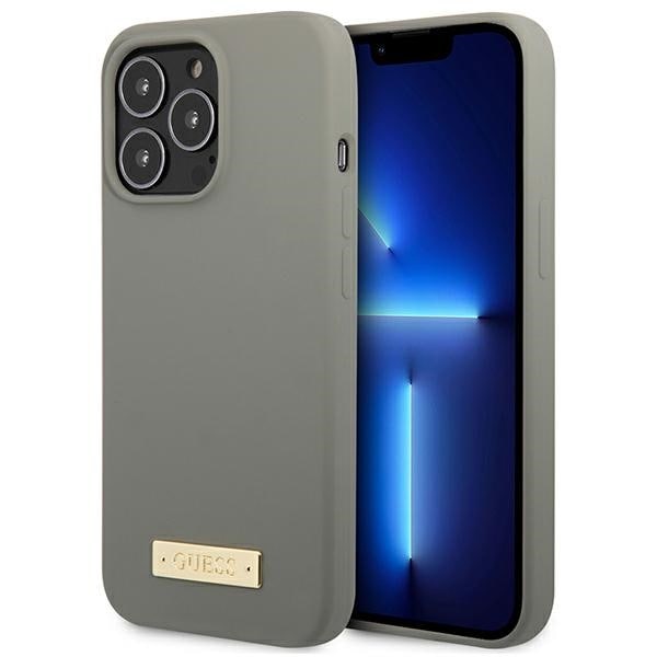 Guess GUHMP13XSPLG iPhone 13 Pro Max 6.7" harmaa kova kotelo Silikoninen MagSafe logolevy