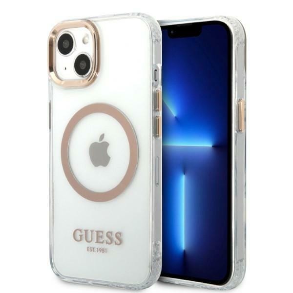 Guess GUHMP13MHTRMD iPhone 13 6.1 "kulta / kultainen kova kotelo Metalli Outline Magsafe