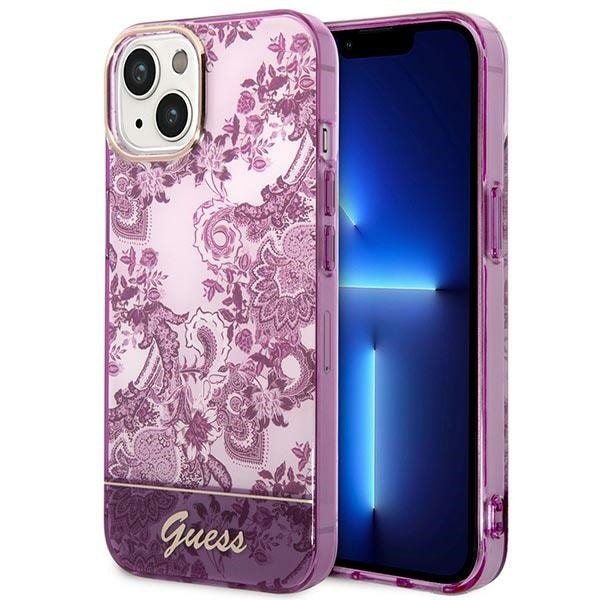 Guess GUHCP14MHGPLHF iPhone 14 Plus 6.7" fuksia/fuskiankeltainen kovakantinen kotelo