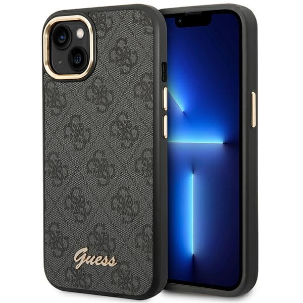 Guess GUHCP14MHG4SHK iPhone 14 Plus 6.7 "musta / musta kova kotelo 4G Vintage Gold Logo