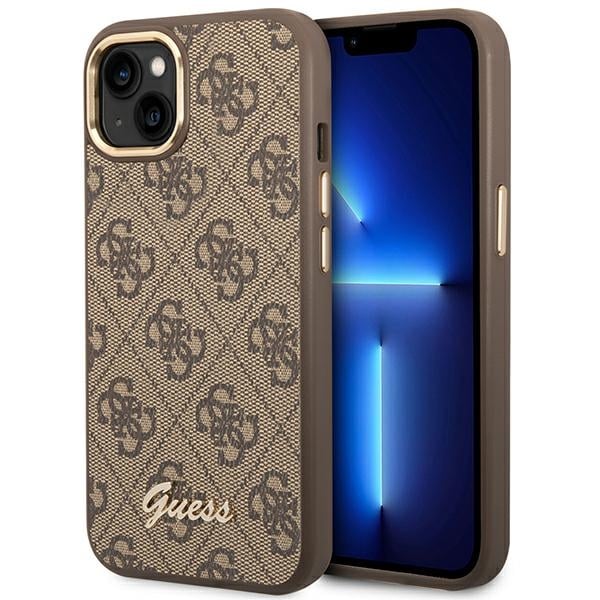 Guess GUHCP14MHG4SHW iPhone 14 Plus 6.7 "ruskea / ruskea kova kotelo 4G Vintage Gold Logo