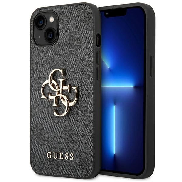 Guess 4G Big Metal Logo iPhone 14 Kotelo - harmaa
