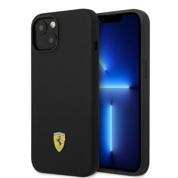 Ferrari FEHMSIP14MBK iPhone 14 Plus 6.7" musta/musta kovakotelo Silikoni Metalli Logo Magsafe