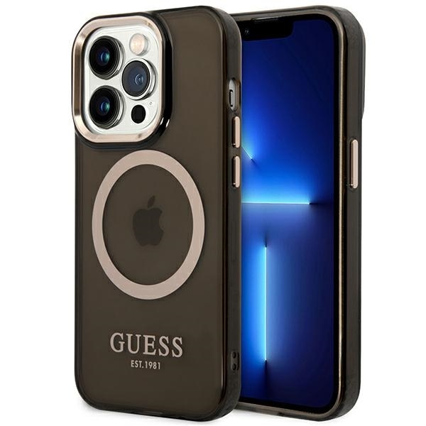 Guess GUHMP14LHTCMK iPhone 14 Pro 6.1" Gold Translucent MagSafe Case - läpikuultava MagSafe-kotelo