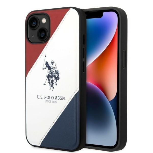 US Polo USHCP14MPSO3 iPhone 14 Plus 6.7" valkoinen/valkoinen Tricolor kohokuvioitu