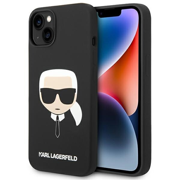 Karl Lagerfeld Silikoni Karl's Head MagSafe tapauksessa iPhone 14 Plus - musta