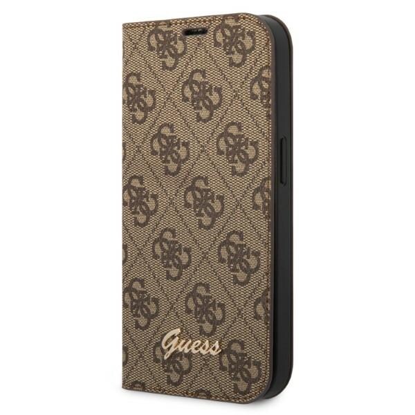 Guess GUBKP14SHG4SHW iPhone 14 6.1 "ruskea / ruskea kirja 4G Vintage Gold Logo