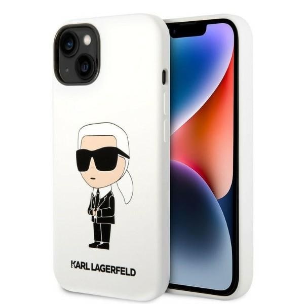 Karl Lagerfeld KLHCP14MSNIKBCH iPhone 14 Plus 6.7" valkoinen Silikoni Ikonik kovakotelo