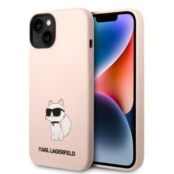Karl Lagerfeld KLHCP14MSNCHBCP iPhone 14 Plus 6.7" vaaleanpunainen Silikoni Choupette -kovakotelo
