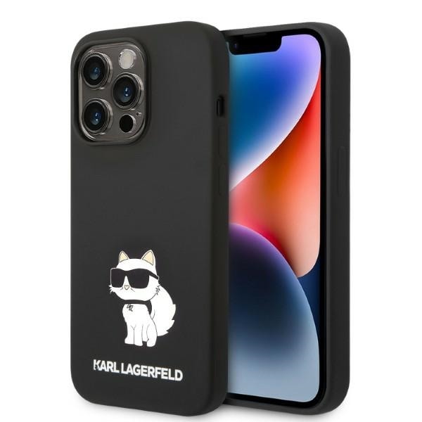 Karl Lagerfeld Silikoni Choupette tapauksessa iPhone 14 Pro Max - musta