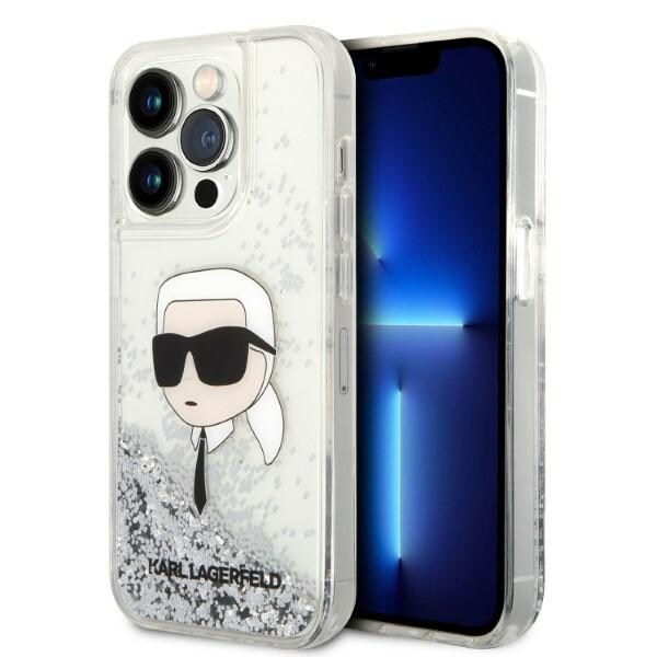 Karl Lagerfeld KLHCP14LLNKHHCH iPhone 14 Pro 6.1" hopea/hopea kovakotelo Glitter Karl Head