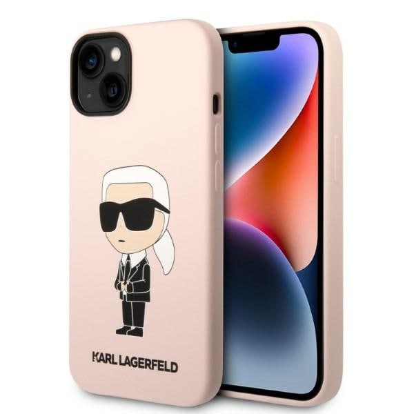 Karl Lagerfeld KLHMP14MSNIKBCP iPhone 14 Plus 6.7" vaaleanpunainen Silikoni Ikonik Magsafe ケース