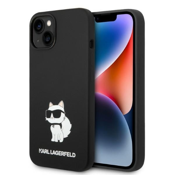 Karl Lagerfeld KLHMP14MSNCHBCK iPhone 14 Plus 6.7" musta Silikoni Choupette MagSafe -kotelo
