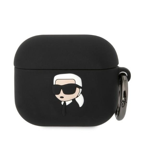 Karl Lagerfeld Silikoni Karl Head 3D-kotelo AirPods 3:lle - musta