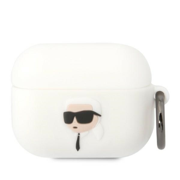 Karl Lagerfeld KLAPRUNIKH AirPods Pro suojus valkoinen/valkoinen Silikoni Karl Head 3D