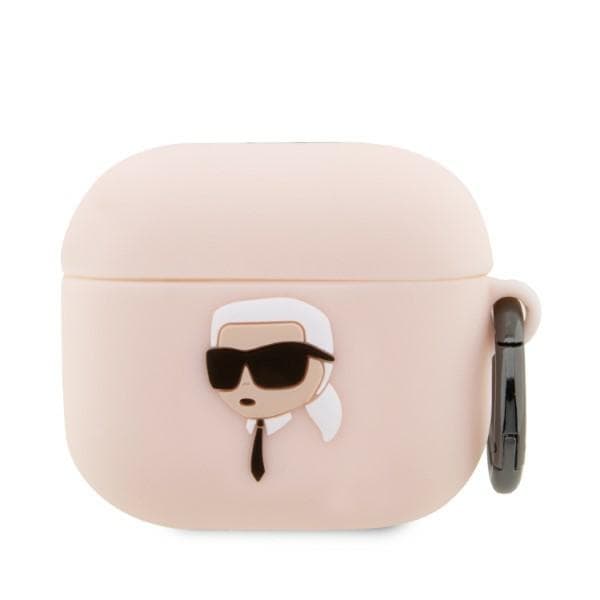 Karl Lagerfeld KLA3RUNIKP AirPods 3 -suojus vaaleanpunainen/vaaleanpunainen Silikoni Karl Head 3D