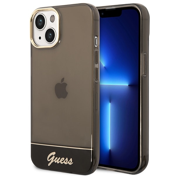 Guess GUHCP14MHGCOK iPhone 14 Plus 6.7 "musta / musta kovakotelo Läpikuultava