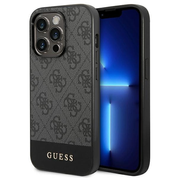 Guess GUHCP14XG4GLGR iPhone 14 Pro Max 6.7" harmaa kova kotelo 4G Stripe Collection