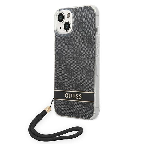 Guess GUOHCP14MH4STK iPhone 14 Plus 6.7 "musta / musta kovakotelo 4G Tulosta hihna