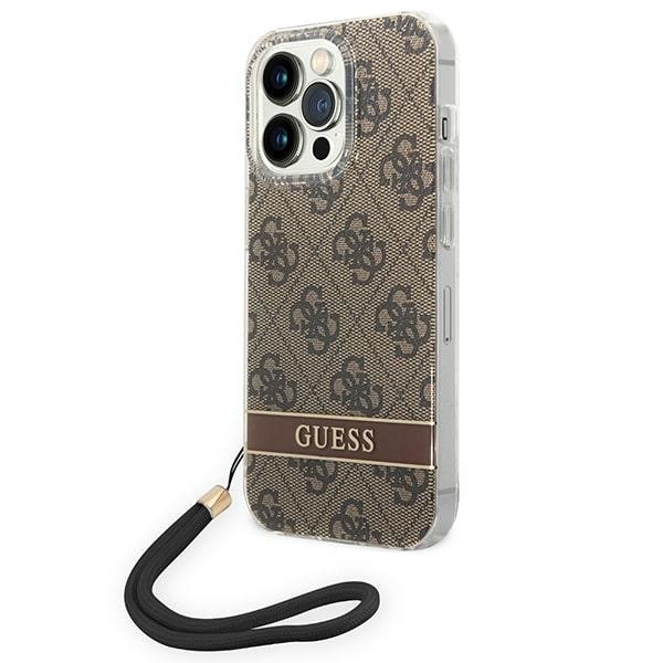 Guess GUOHCP14LH4STW iPhone 14 Pro 6.1 "ruskea / ruskea kotelo 4G tulostushihna