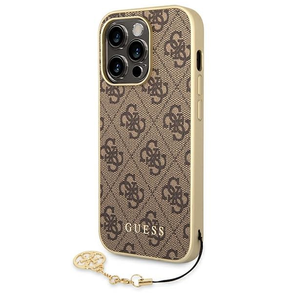 Guess GUHCP14LGF4GBR iPhone 14 Pro 6.1 "ruskea / ruskea kotelo 4G Charms Collection -mallisto