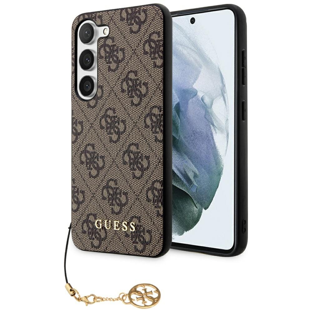 Guess GUHCS23SGF4GBR S23 S911 ruskea/ruskea kovakantinen kotelo 4G Charms kokoelma