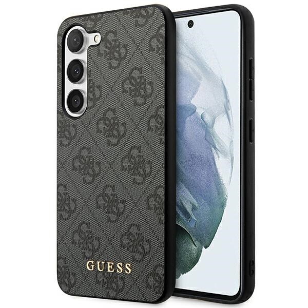 Guess GUHCS23SG4GFGR S23 S911 harmaa/harmaa kovakotelo 4G metalli kultainen logo