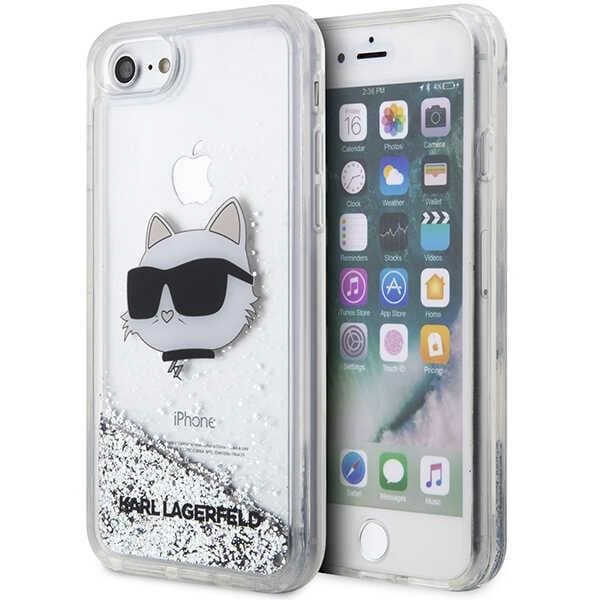 Karl Lagerfeld KLHCI8LNHCCS iPhone 7/8/SE 2020/2022 Glitter Choupette Head Case Silver