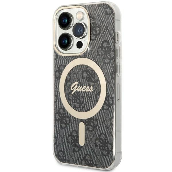 Guess 4G MagSafe -kotelo iPhone 14 Pro:lle - musta