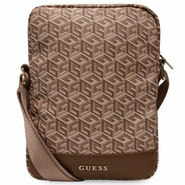 Guess Laukku GUTB10HGCFSEW 10" ruskea/ruskea GCube-raitainen tablettilaukku