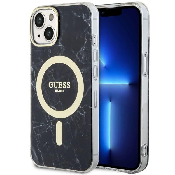 Guess GUHMP14MPCUMAK iPhone 14 Plus 6.7" musta/musta kovakotelo Marble MagSafe