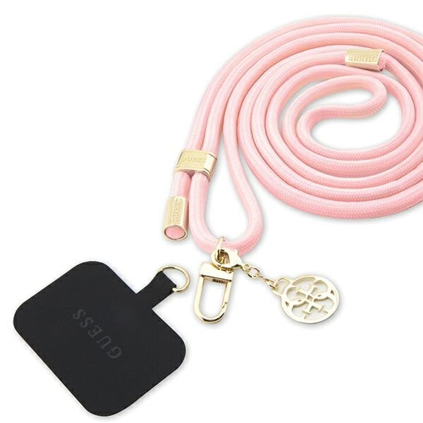Guess Nylon 4G Metal Charm CBDY Cord puhelimen hihna - vaaleanpunainen