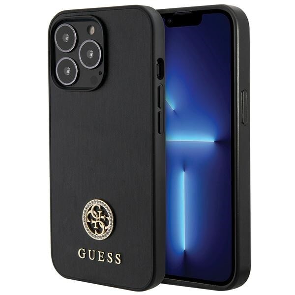 Guess GUHCP13XPS4DGPK iPhone 13 Pro Max 6.7" musta kovakotelo Strass Metal Logo