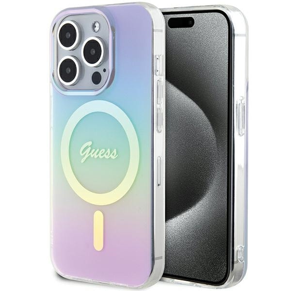Guess GUHMP15XHITSU iPhone 15 Pro Max 6.7" violetti/lila kovakotelo IML Iridescent MagSafe