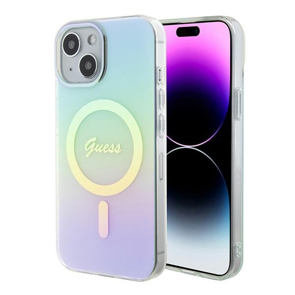 Guess GUHMP15SHITSQ iPhone 15 6,1" turkoosi/turkoosi kovakotelo IML Iridescent MagSafe