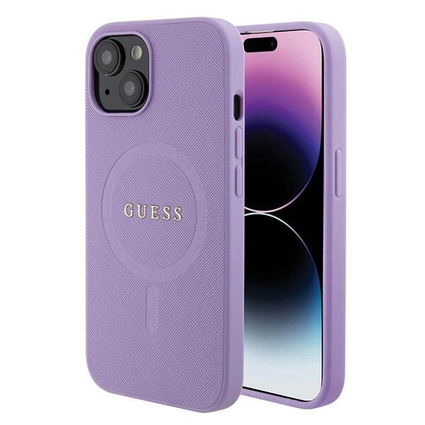 Guess GUHMP15SPSAHMCU iPhone 15 6,1" violetti/lila kovakotelo Saffiano MagSafe Saffiano